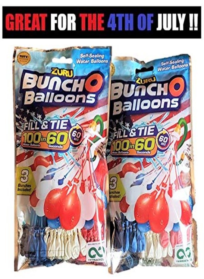ZURU Self Seal Water Balloons - 200 Count, Blue, Red, White - Self Sealing, Patriotic, All Ages, Unisex-Kids - Image 1
