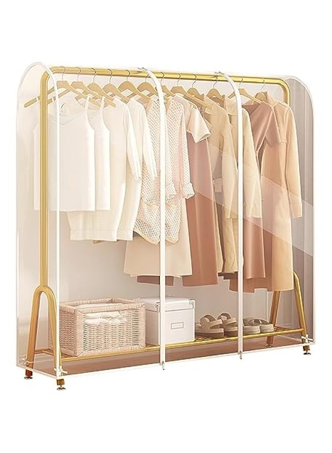 MIXDE Hanging Garment Bags,Extra Large Clear Garment Rack Cover,Dustproof Waterproof Storage Bag For Wardrobe With Full Zipper,120x50x150cm ﻿ - Image 1