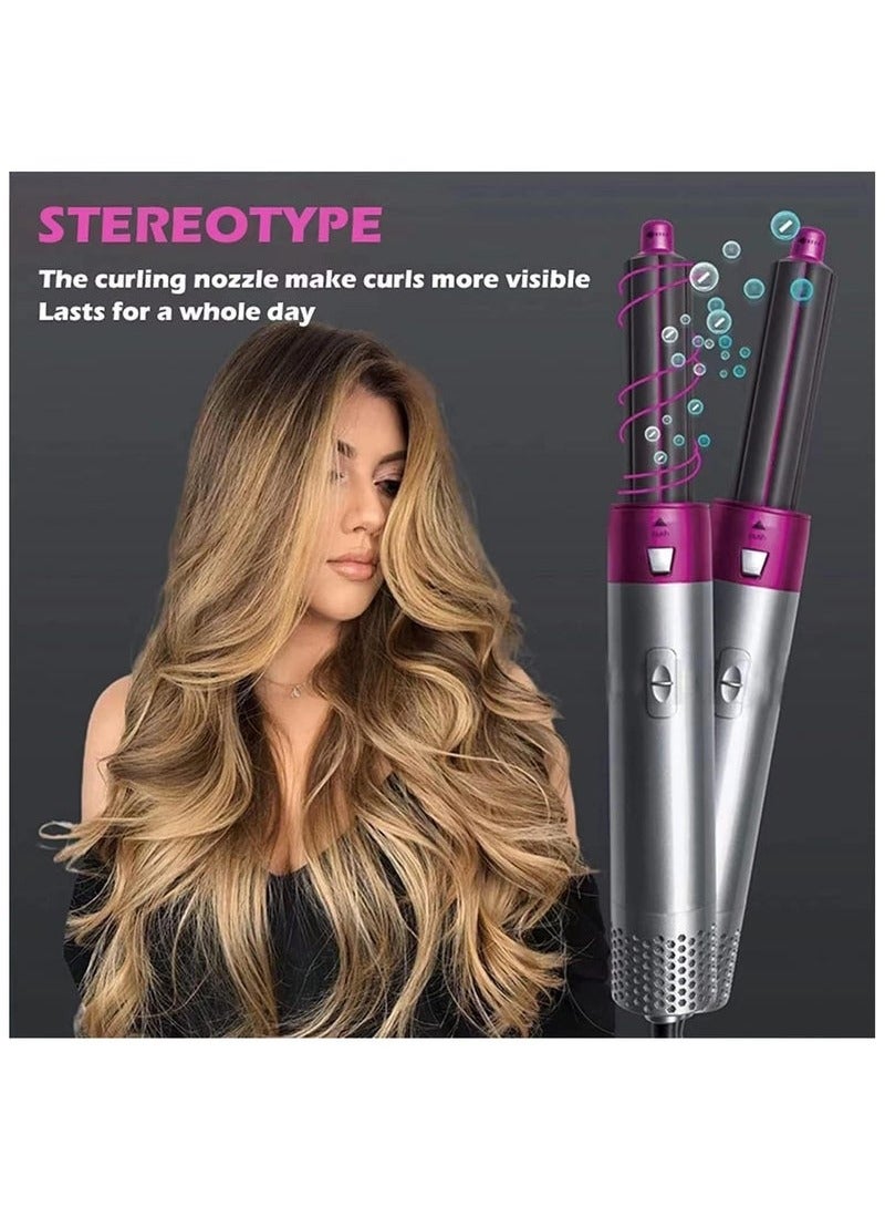 5-in-1 Hot Air Hair Dryer and Curler Tool Set – Multi-Function Hair Styler for Curling, Drying, Straightening, Volumizing, and Smoothing with Interchangeable Attachments - Image 4