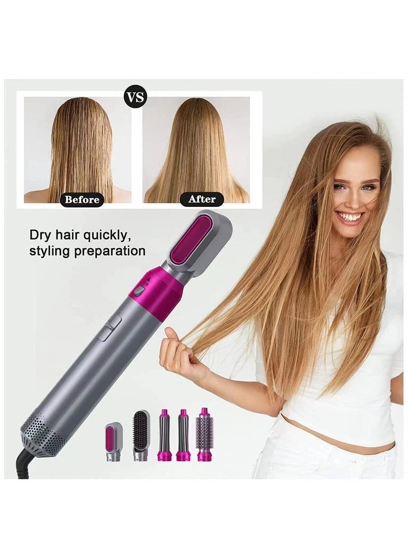 5-in-1 Hot Air Hair Dryer and Curler Tool Set – Multi-Function Hair Styler for Curling, Drying, Straightening, Volumizing, and Smoothing with Interchangeable Attachments - Image 2