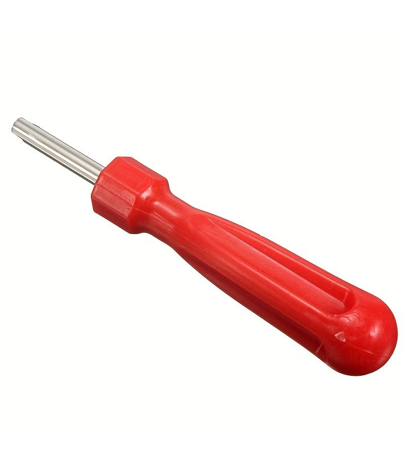 Red 4pc Valve Core Removal Kit Tire Wrench SAE Metric Adapter Automotive Repair Tool - Image 4