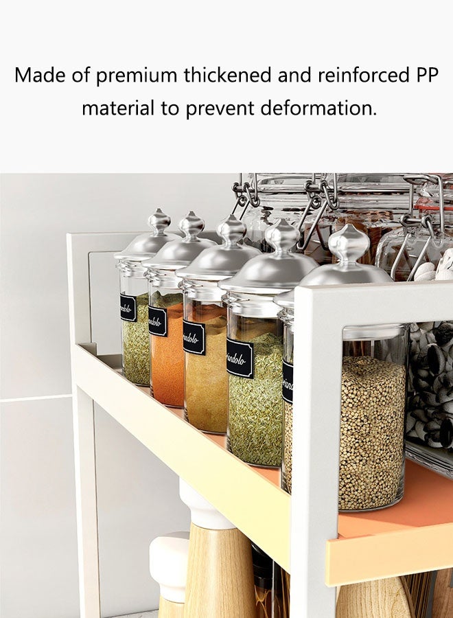 Kitchen Spice Rack,2 Layer Stainless Steel Spice Rack Organizer Spice Rack,Kitchen Spice Organizer, Seasoning Organizer Seasoning Rack Tower for Kitchen Countertop,White 30x30x17cm - Image 5