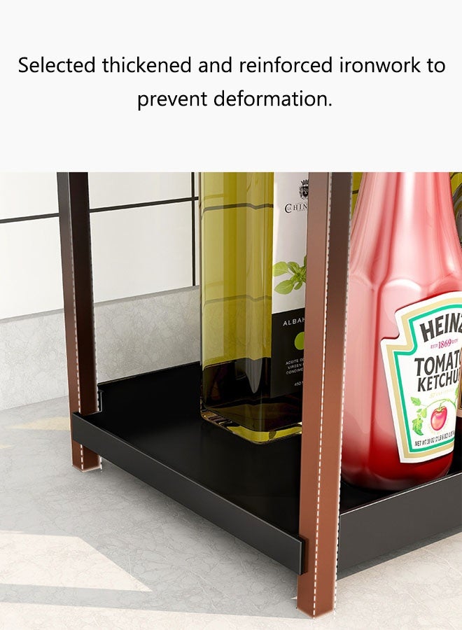 Kitchen Spice Rack,2 Layer Stainless Steel Spice Rack Organizer Spice Rack,Kitchen Spice Organizer, Seasoning Organizer Seasoning Rack Tower for Kitchen Countertop,White 30x30x17cm - Image 4