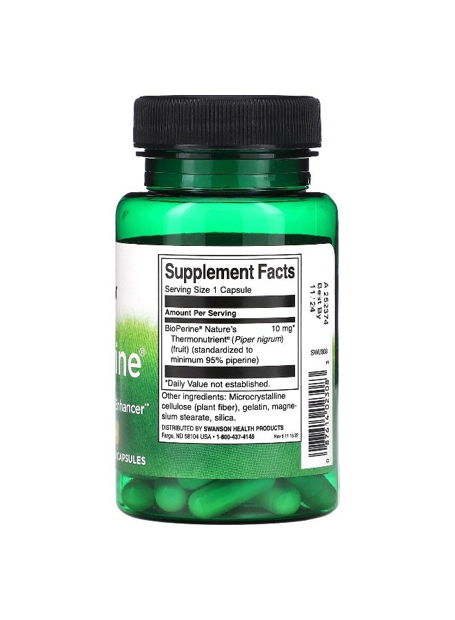 Swanson, BioPerine, 10 mg, 60 Capsules - Image 2
