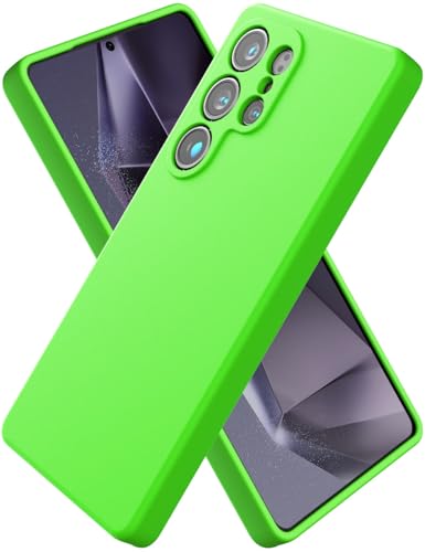 CUZMIGO Silicone Case for Samsung Galaxy S25 Ultra, Soft Slim Liquid Silicone Phone Case with Anti-Scratch Microfiber Lining, Camera Cover Protection with Cute Color Variety, Neon Green - Image 1