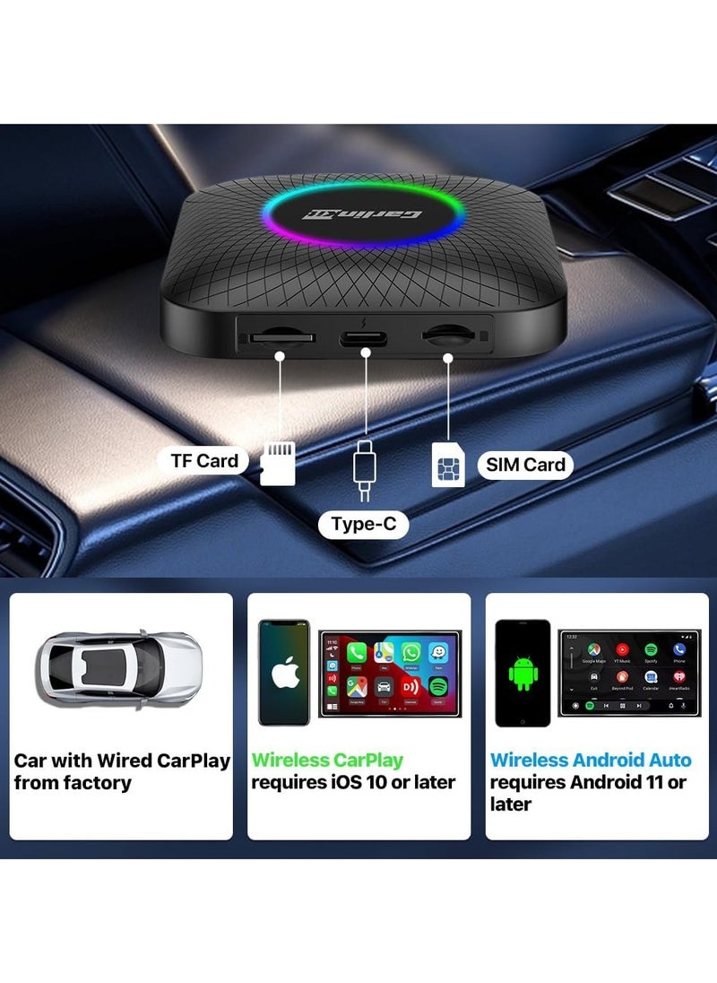 Carlinkit Newest Android 13.0 Ai Box LED, 8+128GB with Qualcomm 8-cores, 3-in-1 Wireless CarPlay/Android Auto Comes with Play Store, Streaming Video, Only for The Vehicle with Wired CarPlay - pzsku/Z5F569F3D70A734800A6BZ/45/_/1733127682/91a448dd-77b1-4050-aebd-379bda7084fb