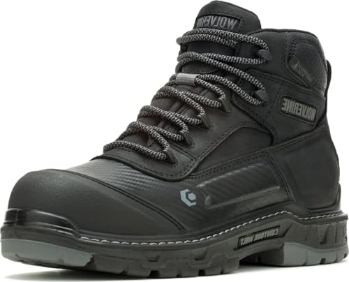 Wolverine Men'sOverpass 6" Mid Composite Toe Waterproof Work Boot, Black/Grey, 10 Medium - Image 1