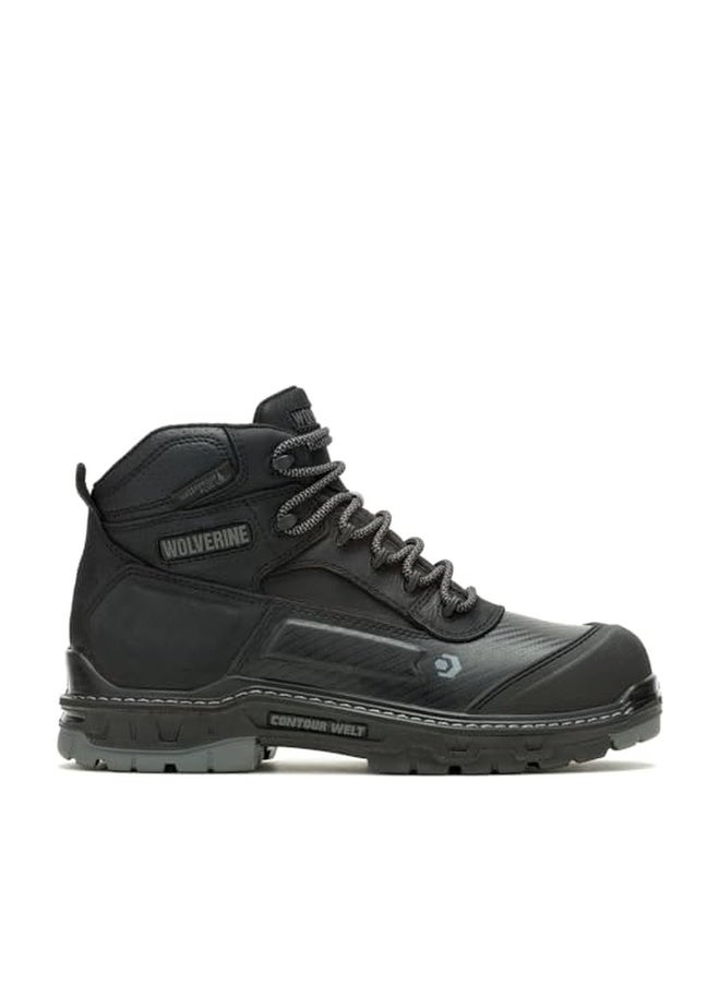 Wolverine Men'sOverpass 6" Mid Composite Toe Waterproof Work Boot, Black/Grey, 10 Medium - Image 1