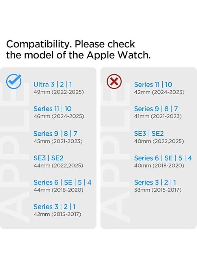 Spigen Athlex Air 2 Apple Watch Band for Apple Watch Ultra 3/2/1 49mm, Series 10 46mm, 9/8/7 45mm, SE2/SE/6/5/4 44mm, 3/2/1 42mm Adjustable Loop Band Strap - Active Black Gray - Image 2