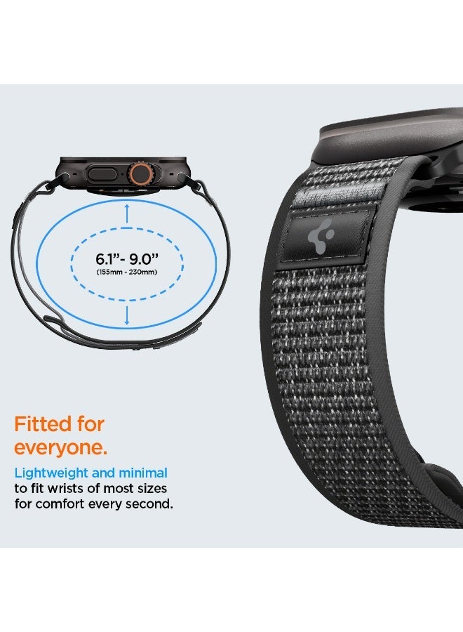 Spigen Athlex Air 2 Apple Watch Band for Apple Watch Ultra 3/2/1 49mm, Series 10 46mm, 9/8/7 45mm, SE2/SE/6/5/4 44mm, 3/2/1 42mm Adjustable Loop Band Strap - Active Black Gray - Image 4