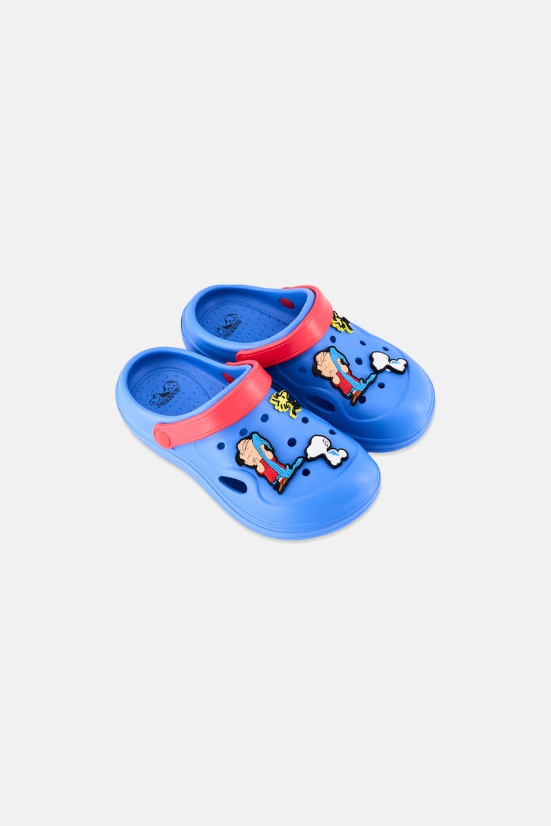 Peanuts Kids Boy Peanuts Slingback Clogs, Blue - Image 3