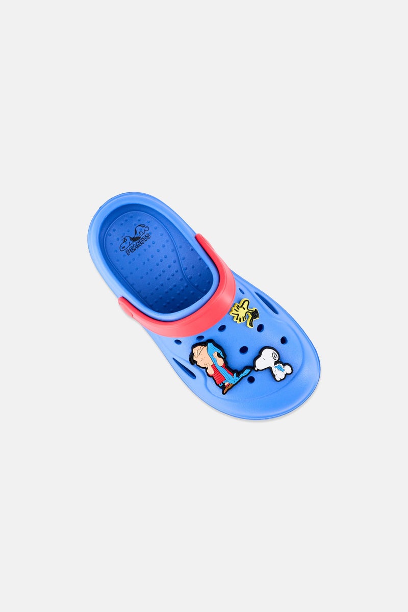 Peanuts Kids Boy Peanuts Slingback Clogs, Blue - Image 2