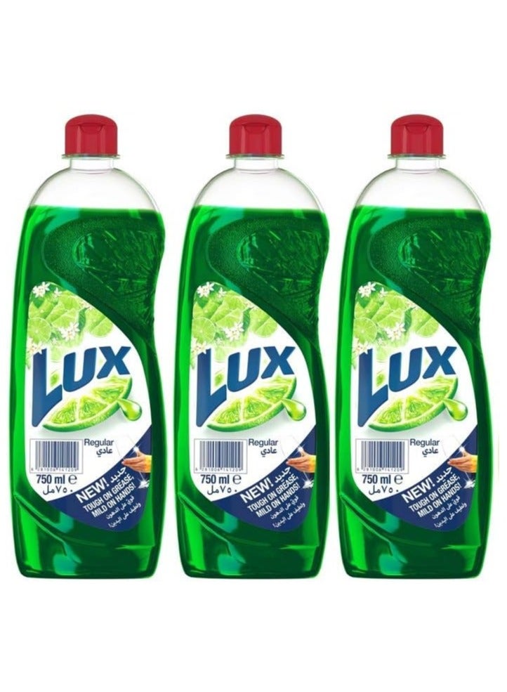 Lux Sunlight Lux Dishwashing Liquid Regular, 3 X 750 Ml