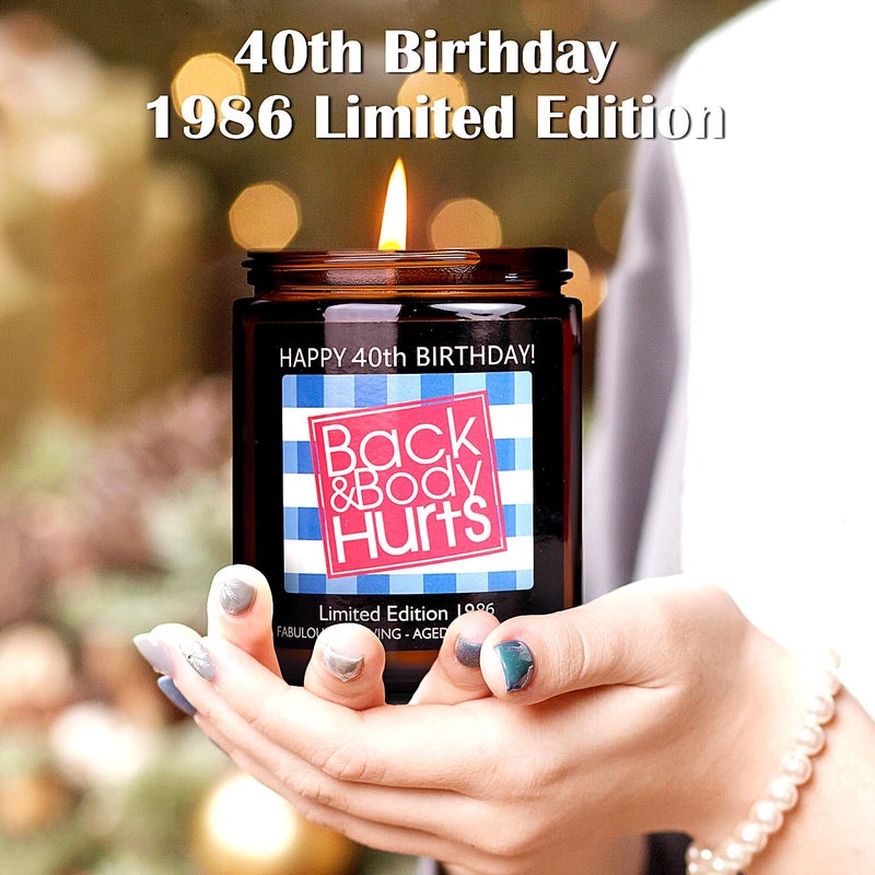 Friectavy 40th Birthday Gifts Women Men, 40th Birthday Decorations for Women Men, Funny 40 Birthday Candle Gifts for Her Him Mom Dad Husband Wife Best Friends Sister, 1986 40 Year Old Gag Gift Ideas - Image 2