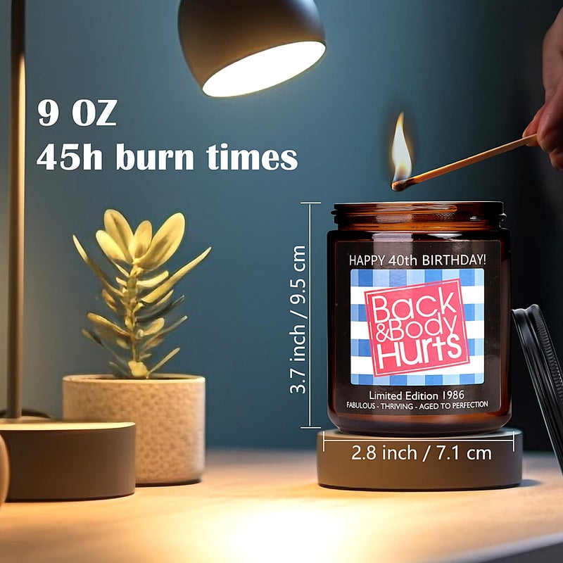 Friectavy 40th Birthday Gifts Women Men, 40th Birthday Decorations for Women Men, Funny 40 Birthday Candle Gifts for Her Him Mom Dad Husband Wife Best Friends Sister, 1986 40 Year Old Gag Gift Ideas - Image 5