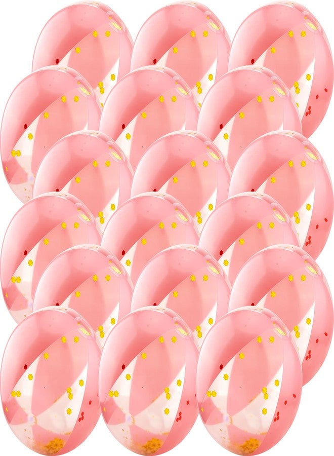 Sonarun 20 Pack 16 Inch Inflatable Glitter Beach Ball Rose Gold Confetti Beach Balls Bulk for Summer Beach Pool Water Party Play Toys Hawaii Luau Party Favors - Image 1