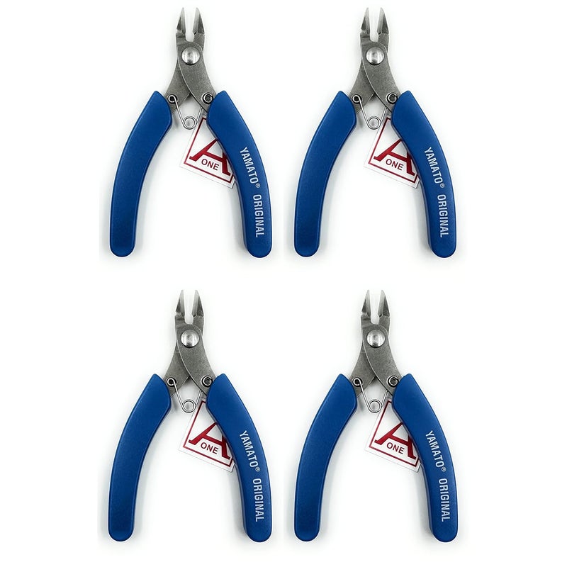 Aone Yamato Stainless Steel Mini Diagonal Nipper Cutter Plier 4" 4pcs Multipurpose Plastic Coated for Wire/Plastic Cutting, Jewellery Making & Repair, Electronic, Watchmaking, Hobby Crafts DIY - Image 1