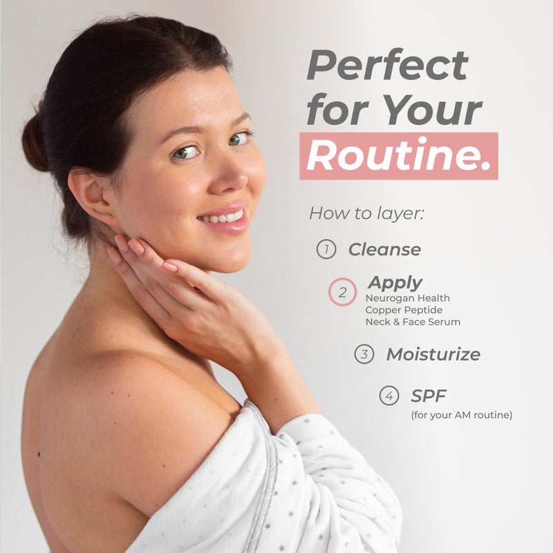 Neurogan نيوروغان - سيروم الرقبة والوجه GHK-Cu (ببتيد النحاس) 1,200 ميكروغرام (زجاجة 1 أونصة) - Image 3