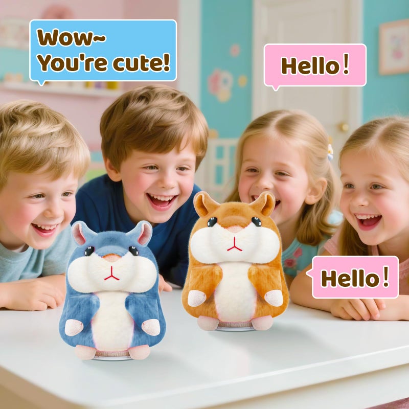 SANJOIN Kids Toddler Toys for Ages 2-4, Easter Basket Stuffers Talking Hamster Repeats What You Say,Kids Easter Gifts Interactive Plush Toy for Boys Girls for 2 3 4 5 6 Year Old Birthday Gift(Brown) - Image 3