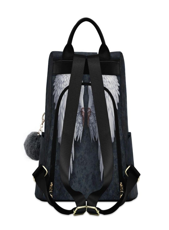 ZOEO Anti Theft Backpack Angel Wings Feather Women Large Fashion Travel Shoulder Bag Purse Rucksack Lightweight - Image 2