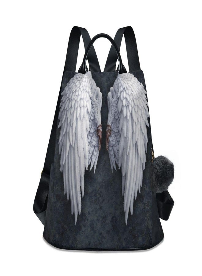 ZOEO Anti Theft Backpack Angel Wings Feather Women Large Fashion Travel Shoulder Bag Purse Rucksack Lightweight - Image 1