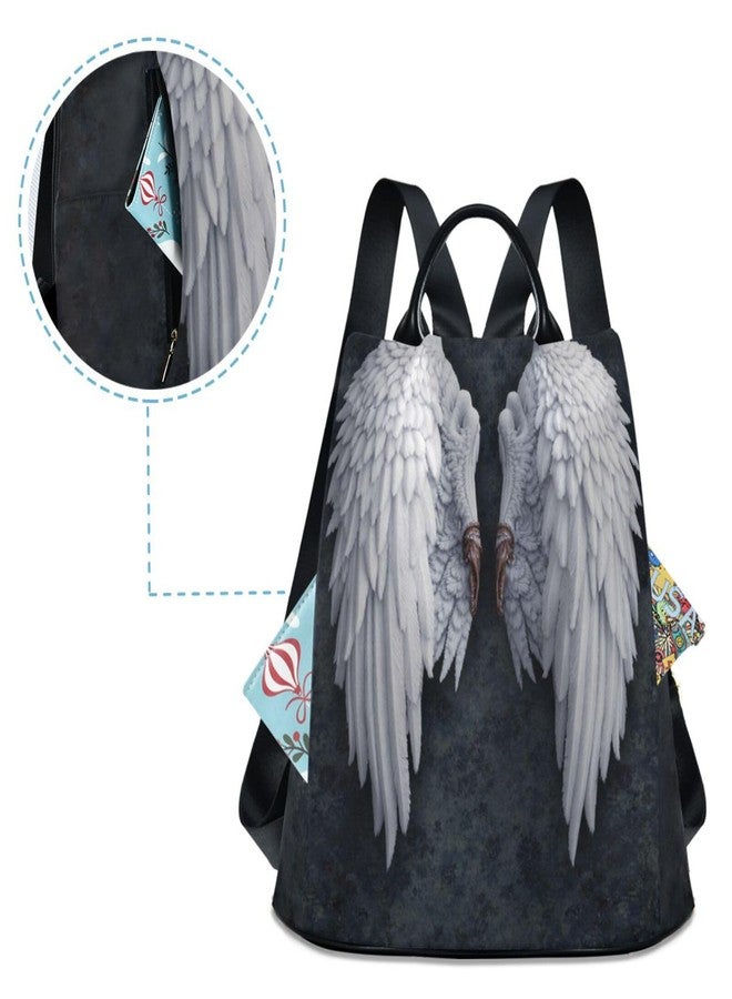 ZOEO Anti Theft Backpack Angel Wings Feather Women Large Fashion Travel Shoulder Bag Purse Rucksack Lightweight - Image 4