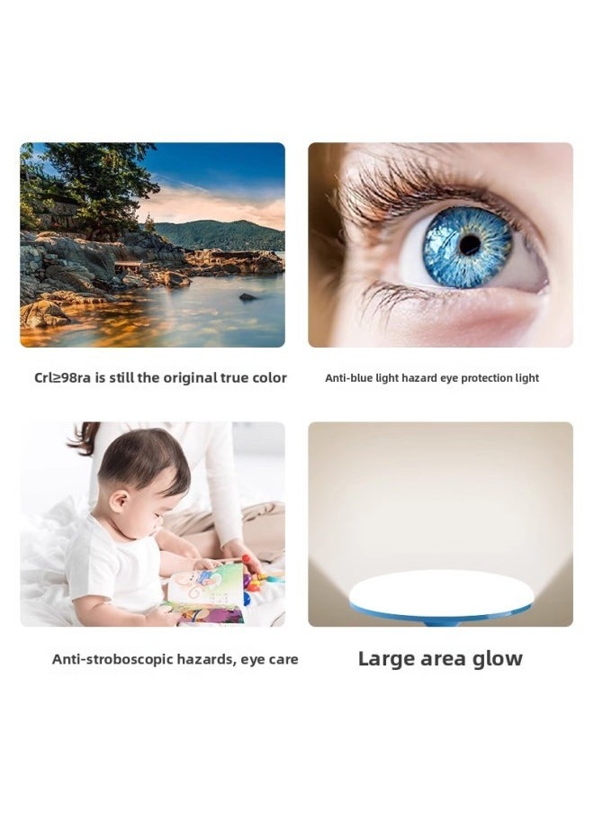 Generic - Full Spectrum Flying Saucer Lamp Home E27 Screw Led Super Bright Energy-saving Lamp Three-color Variable Light Eye Protection Bulb Warm Light Indoor-Specifications:Full Spectrum [eye Protection Ra98] Orange Model—30w—three Color Changing Light - Image 1