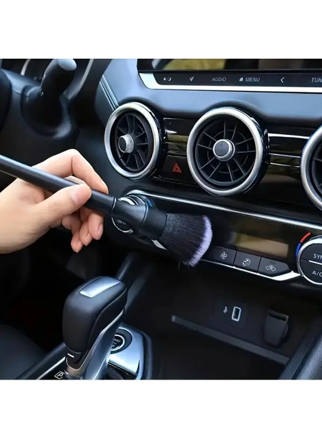 Black Car Interior Detail Brush Soft Bristle Cleaning Tool for Dashboard and Shift Lever - Image 5