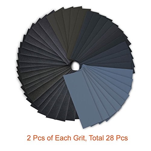 PAXCOO 28 Pcs 120 to 3000 Grit Wet Dry Sandpaper Assortment 9 * 3.6 Inches for Automotive Sanding - Image 3