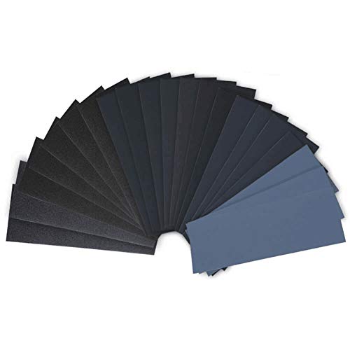 PAXCOO 28 Pcs 120 to 3000 Grit Wet Dry Sandpaper Assortment 9 * 3.6 Inches for Automotive Sanding - Image 1