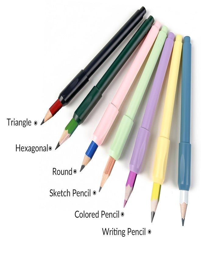 FUNLAVIE 14 Pcs Adjustable Pencil Extenders for Artists, Macaron Colors Pencil Lengthener & Colored Pencil Holder for Sketching, Writing and Art Drawing - Image 2