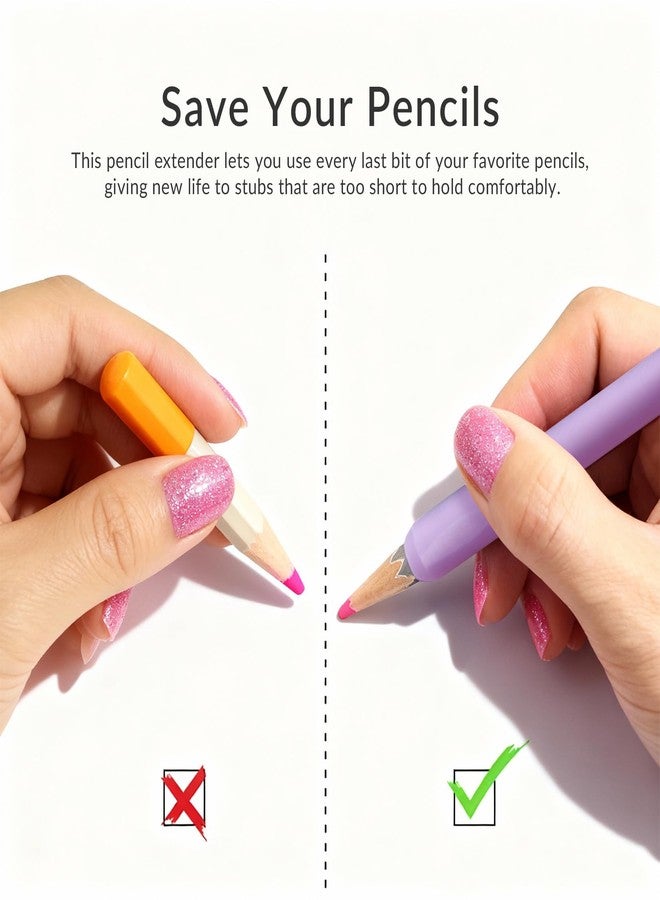 FUNLAVIE 14 Pcs Adjustable Pencil Extenders for Artists, Macaron Colors Pencil Lengthener & Colored Pencil Holder for Sketching, Writing and Art Drawing - Image 5