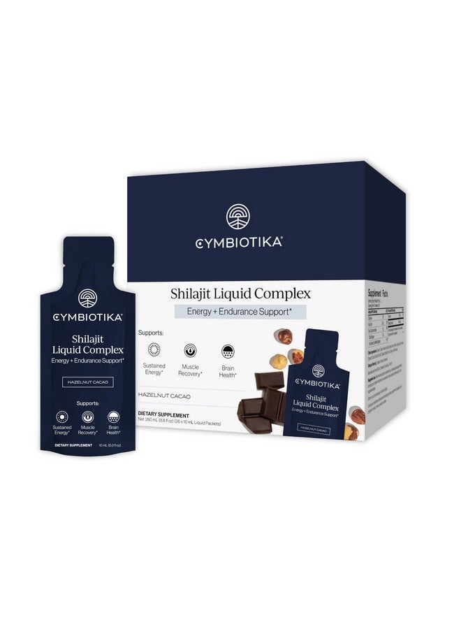 CYMBIOTIKA Shilajit Liquid Complex - 85+ Trace Minerals for Energy, Focus & Recovery Adaptogen - Fulvic & Humic Acid - Cacao, Honey, Hazelnut Butter & Sea Salt - 26 Daily Packets - Image 1