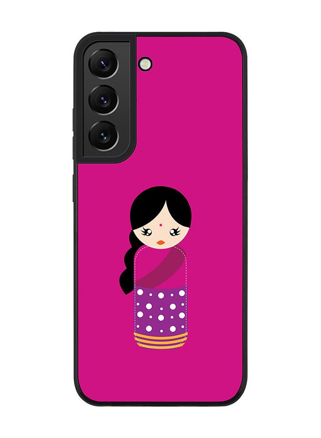 Stylizedd Rugged Black edge case for Samsung Galaxy S21 FE 5G Slim fit Soft Case Flexible Rubber Edges Anti Drop TPU Gel Thin Cover - Indian Doll - Image 1