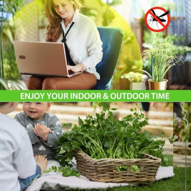 60pcs Mosquito Repellent Citronella Incense Sticks with Holder, Natural Plant Ingredients Citronella Oil Lemongras Rosemary Oil, DEET Free Repellent Outdoor Citronella Incicks - Image 4