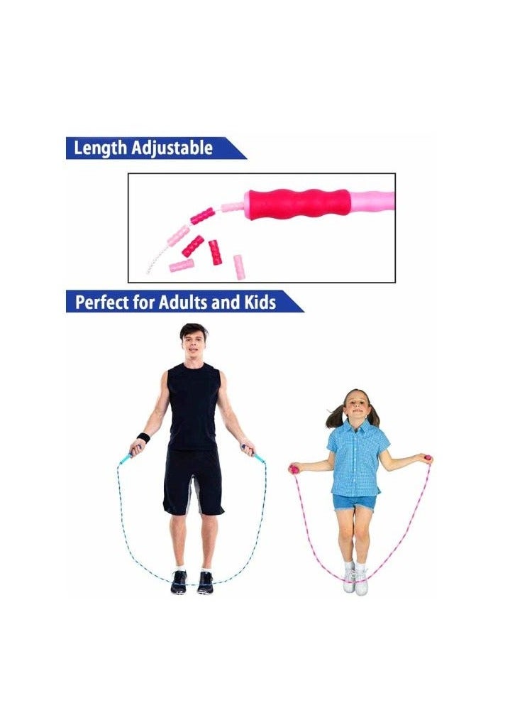2-Piece Soft Beaded Jump Rope 9 feet, Jump Rope for Kids Girls and Boys, Soft Beaded Jump Ropes, Adjustable Skipping Rope, Tangle-Free Segmented Rope for Kid and Women Men Adults Exercise - Image 3