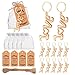 Winocbxt 50Pieces Love Bottle Openers with KeychainKeyrings and Thank You Tags Great Gifts for Wedding or Bridal Shower Favors Souvenirs to Guests Gold - Image 3