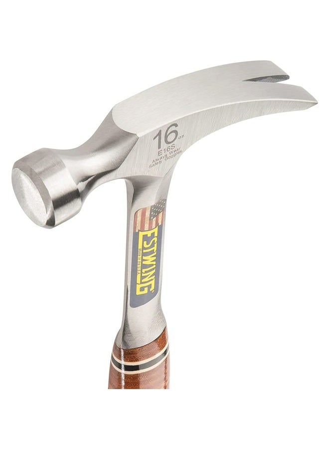 Estwing Hammer - 16 Oz Straight Rip Claw With Smooth Face & Genuine Leather Grip - E16S - Image 3