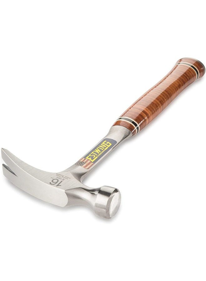 Estwing Hammer - 16 Oz Straight Rip Claw With Smooth Face & Genuine Leather Grip - E16S - Image 2
