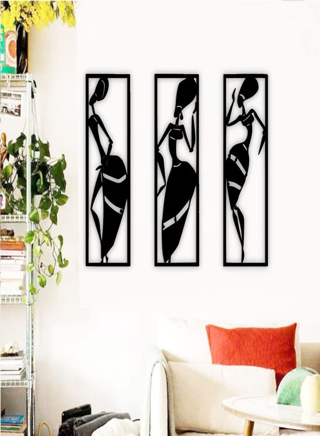 300Sparkles Tribal Women Frames Wooden Wall Decor Home Decorative Items Living Room Office Decoration Wall Art Hanging 3 Pcs. Set - Image 1