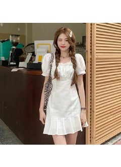 Sweet And Spicy Girl Bubble Sleeve White Dress Womens Summer 2022 New French Style Fresh Love Short Skirt Elegant Atmosphere White