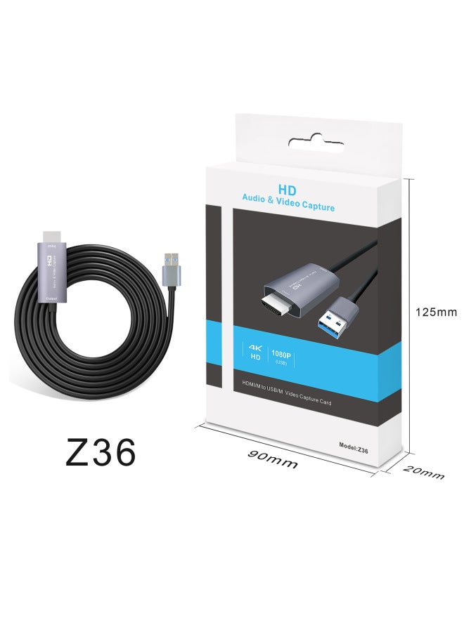 High Definition Type-C Video Capture Card USB Mobile Game Console PS Camera HDMI Data Converter Fiber Optic Adapter Card-Color:Z36 / USB - Image 1