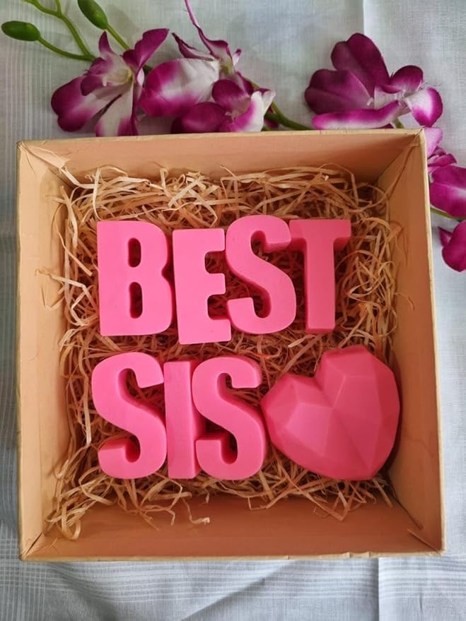 SCIIAN Best Sis Soap Pink Soap for Winter Glycerin Soap for Sister Handmade Soap Festival Gift Set New Year Gift for Sister Bathing Soap with Nourishing AntiAging Properties100gm - Image 3