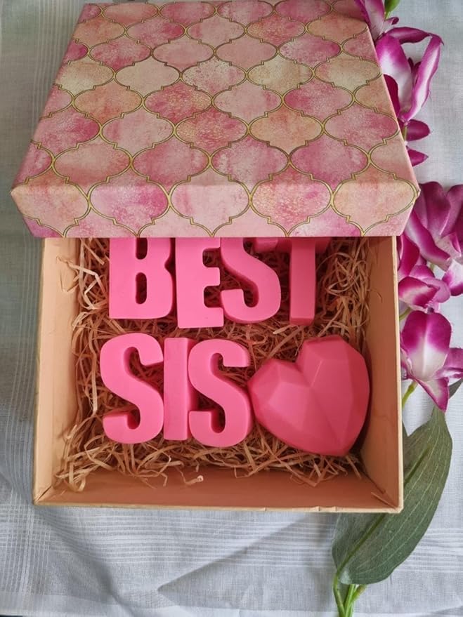 SCIIAN Best Sis Soap Pink Soap for Winter Glycerin Soap for Sister Handmade Soap Festival Gift Set New Year Gift for Sister Bathing Soap with Nourishing AntiAging Properties100gm - Image 4