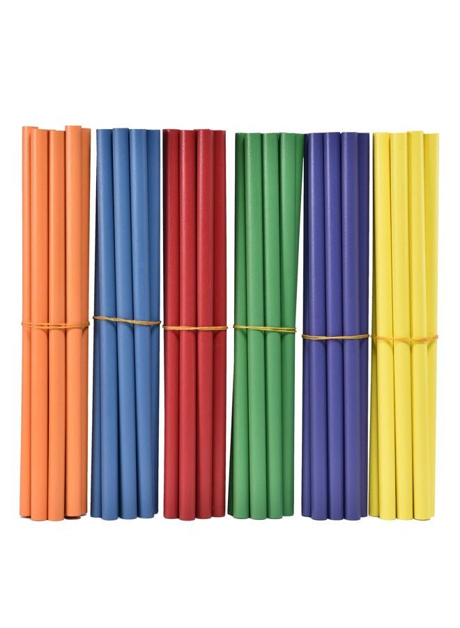 DOMG 60 Pieces Rhythm Sticks for Kids Bulk, Wood Lummi Sticks Music Classroom Percussion Instruments, 6 Colors - Image 1