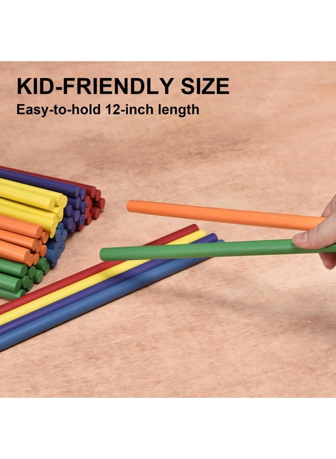 DOMG 60 Pieces Rhythm Sticks for Kids Bulk, Wood Lummi Sticks Music Classroom Percussion Instruments, 6 Colors - Image 3