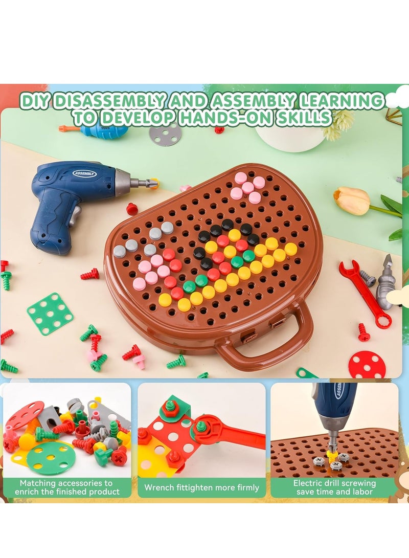 204-Piece Kids Drill Toy Set, Construction Engineering Building Block Games with Toy Drill  Screw Driver Tool Set, Stem Learning Toys for Boys Girls - Image 5