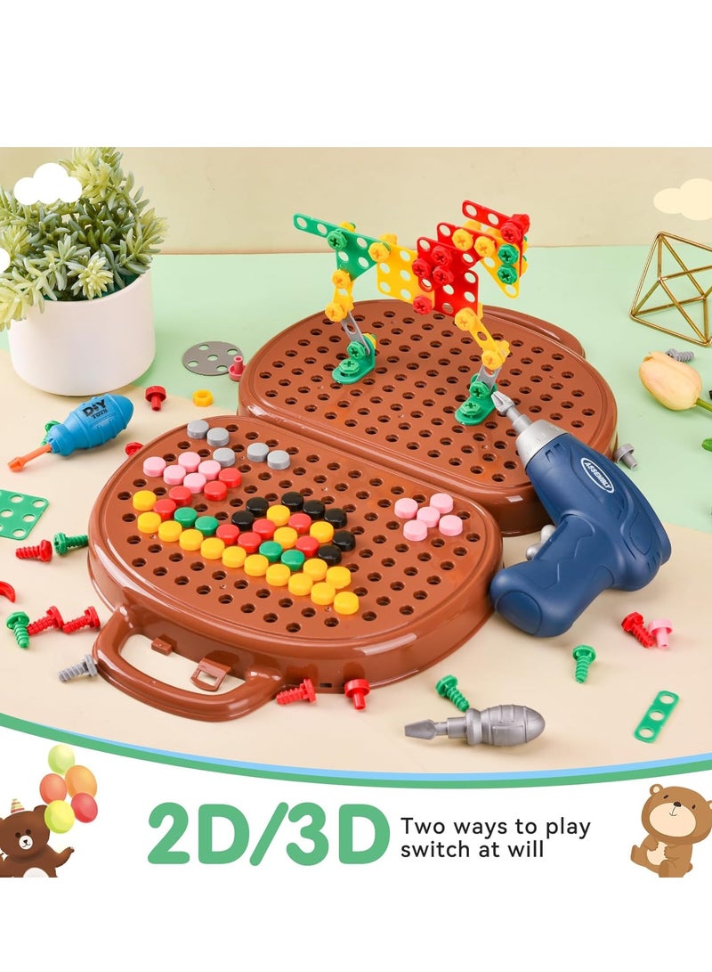 204-Piece Kids Drill Toy Set, Construction Engineering Building Block Games with Toy Drill  Screw Driver Tool Set, Stem Learning Toys for Boys Girls - Image 4