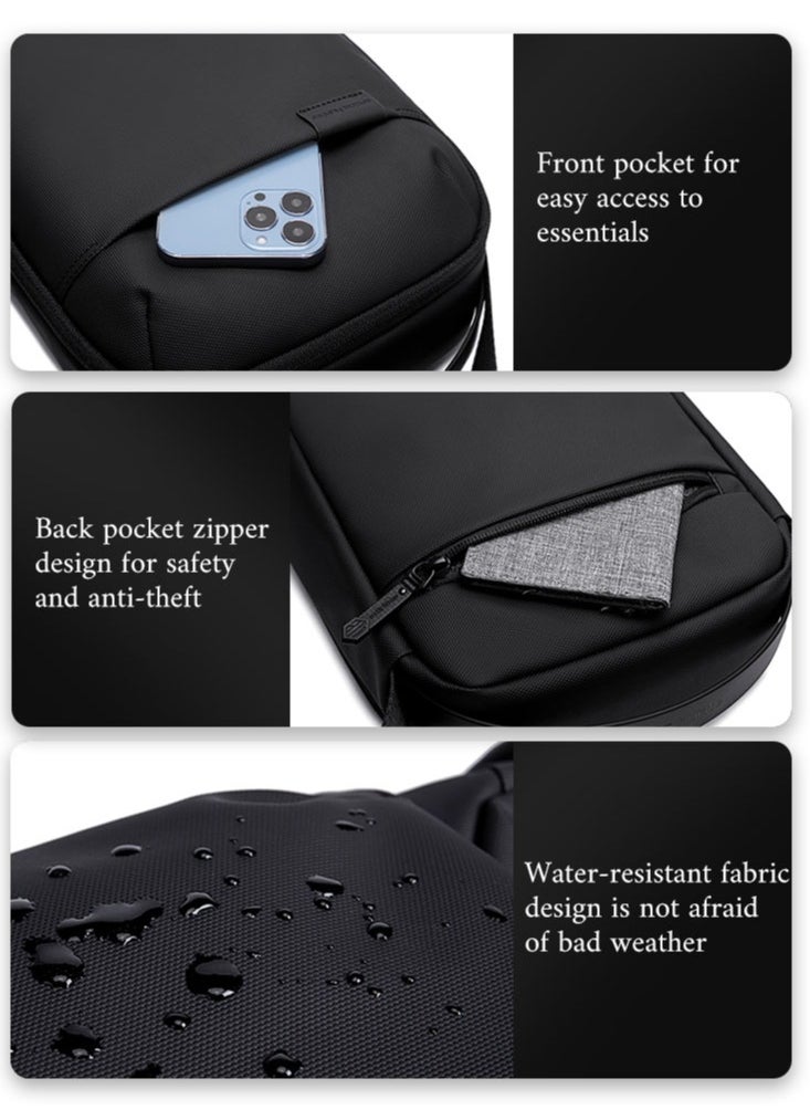 ARCTIC HUNTER - Messenger Bag for Men, Lightweight Water Resistant Crossbody Bags for Work with Tablet Compartment, Black - Image 1