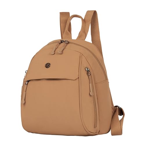TS WITH TECHSUN Women Mini Backpack | Water-Resistant Compact Bag for Travel, Daily Use & Casual Outings | Fits Only Essentials (L) 26CM X (W) 15CM X (H) 32CM ((L) 26CM X (W) 15CM X (H) 32CM) BROWN - Image 1